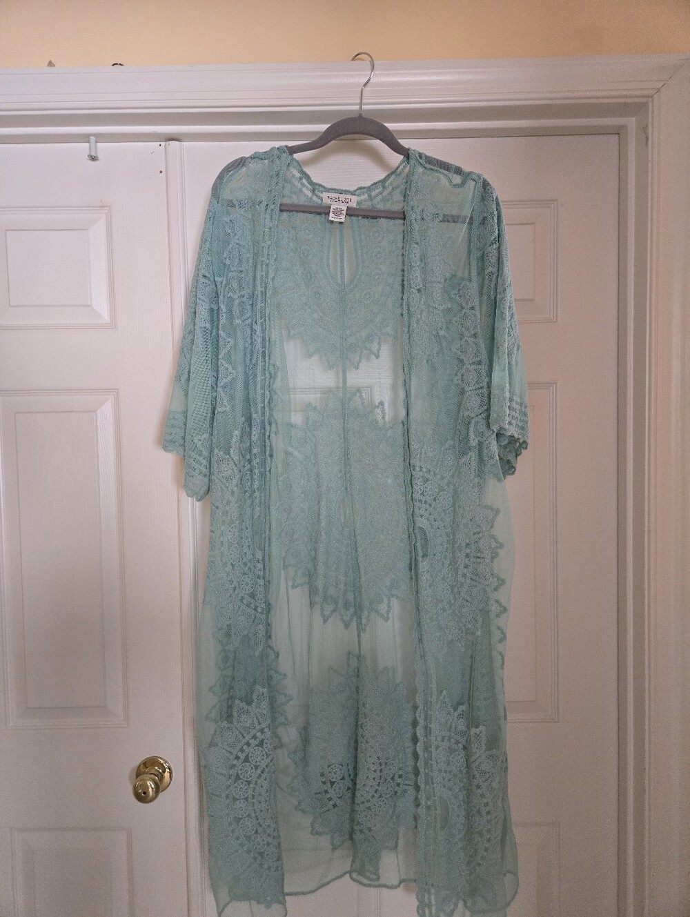 Rachel Zoe Light Aqua Lace Kimono Cardigan